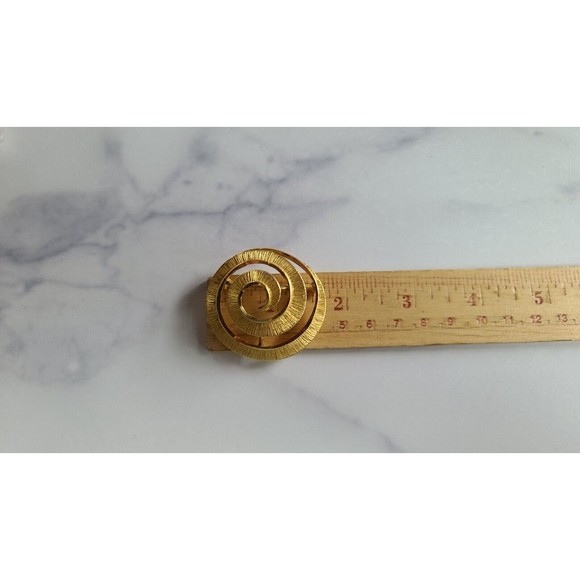 Vintage Gold Tone Spiral Brooch - Picture 10 of 10